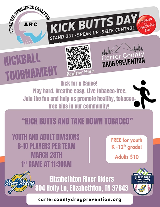 Kick Butts Kickball Tournament Flyer